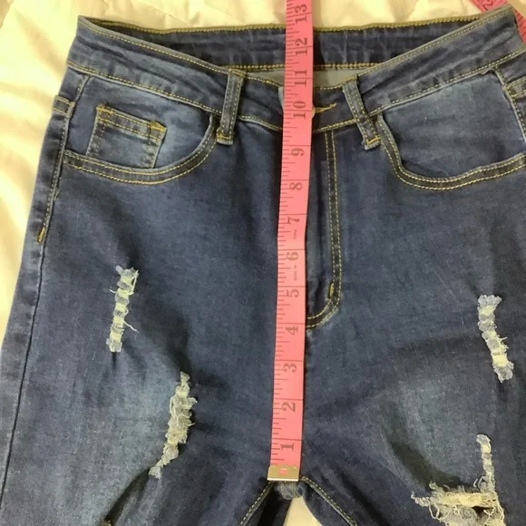 Shein Womens Size M (26x26) High Waisted Distressed Mom Jeans - Picture 6 of 8